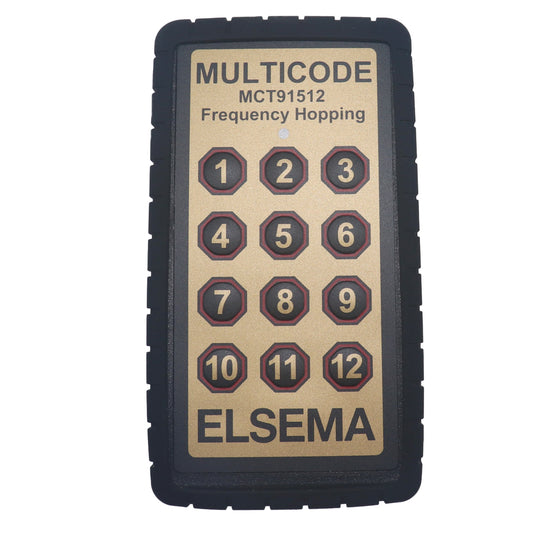 Elsema MCT91512 12 button Multicode remote with Rubber boot