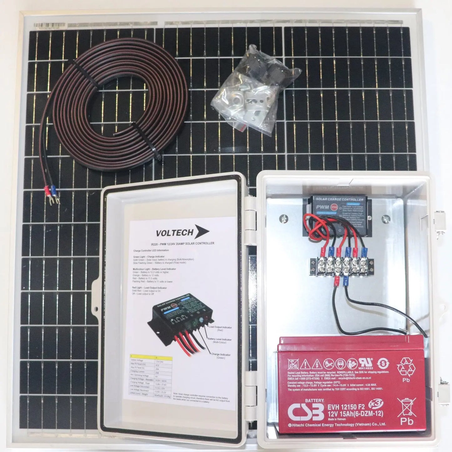 Lexo Automation 12V Solar Kit with 40W Panel and 15.0Ah Battery Lexo Automation