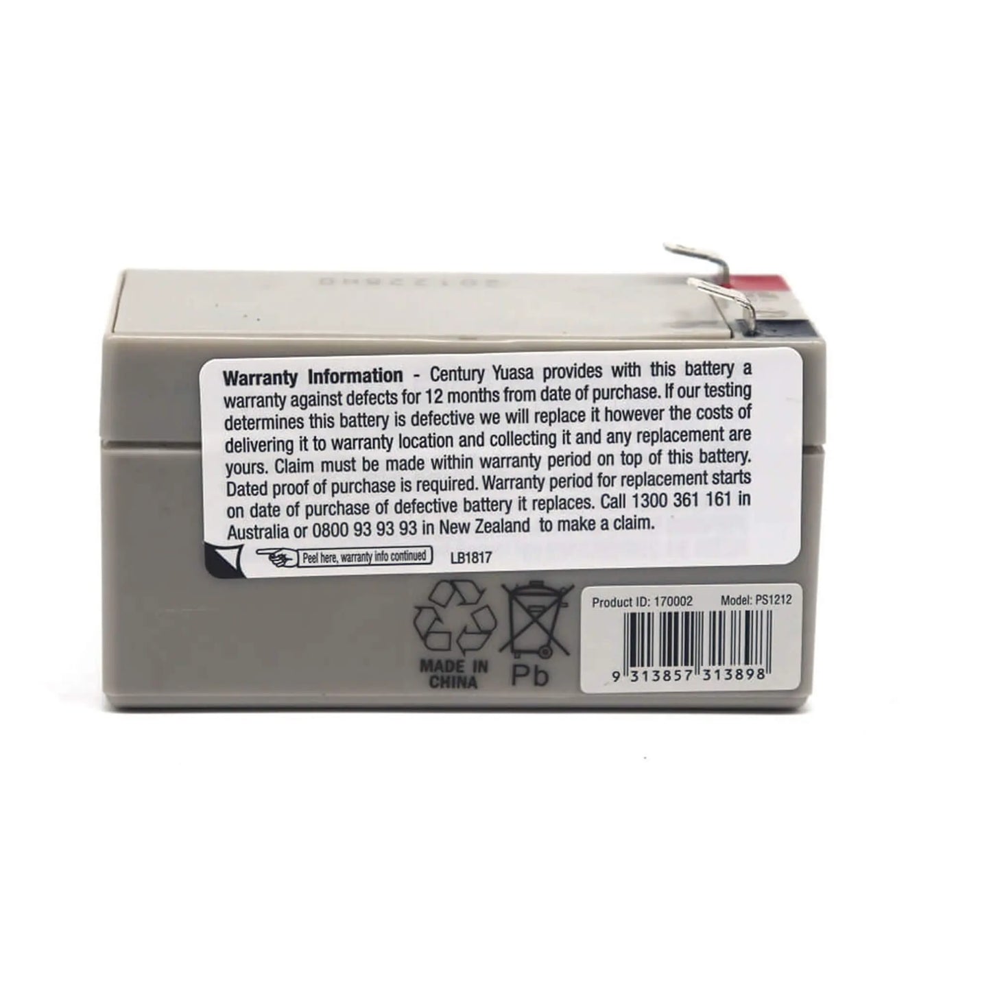 12v 1.2Amp Battery Century Yuasa