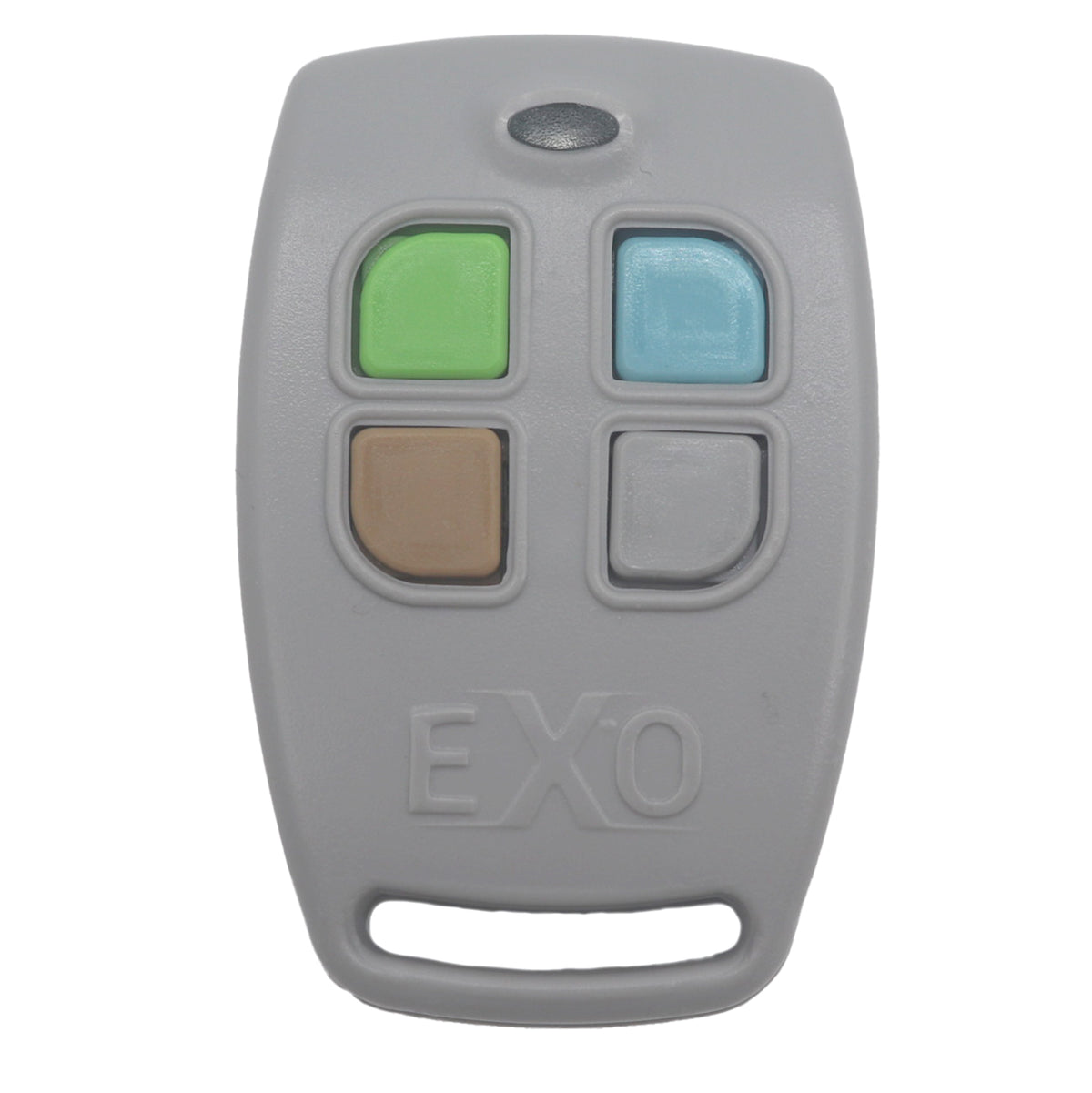 DACE TM4 Grey Remote with 4 buttons (grey, brown, green and blue) with EXO printed on the front