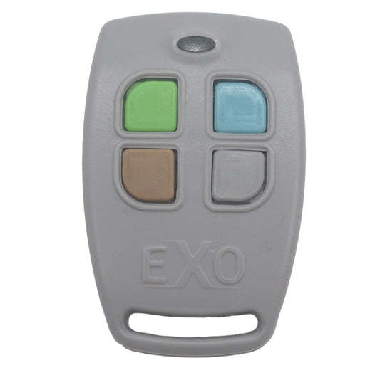 DACE TM4 Grey Remote with 4 buttons (grey, brown, green and blue) with EXO printed on the front