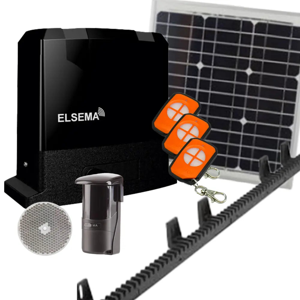 Elsema iS900Solar Sliding Gate Kit with Solar Charger and Battery Elsema