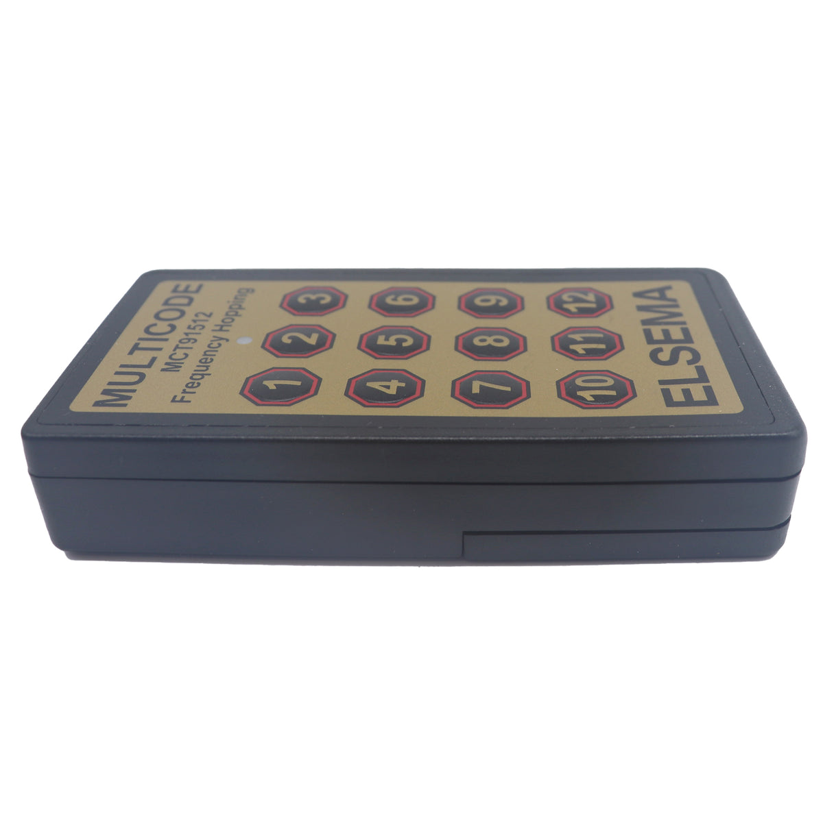 Elsema MCT91512 12 button Multicode remote side view