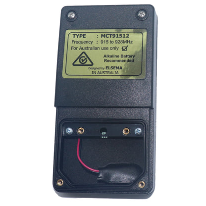 Elsema MCT91512 12 button Multicode remote battery compartment view