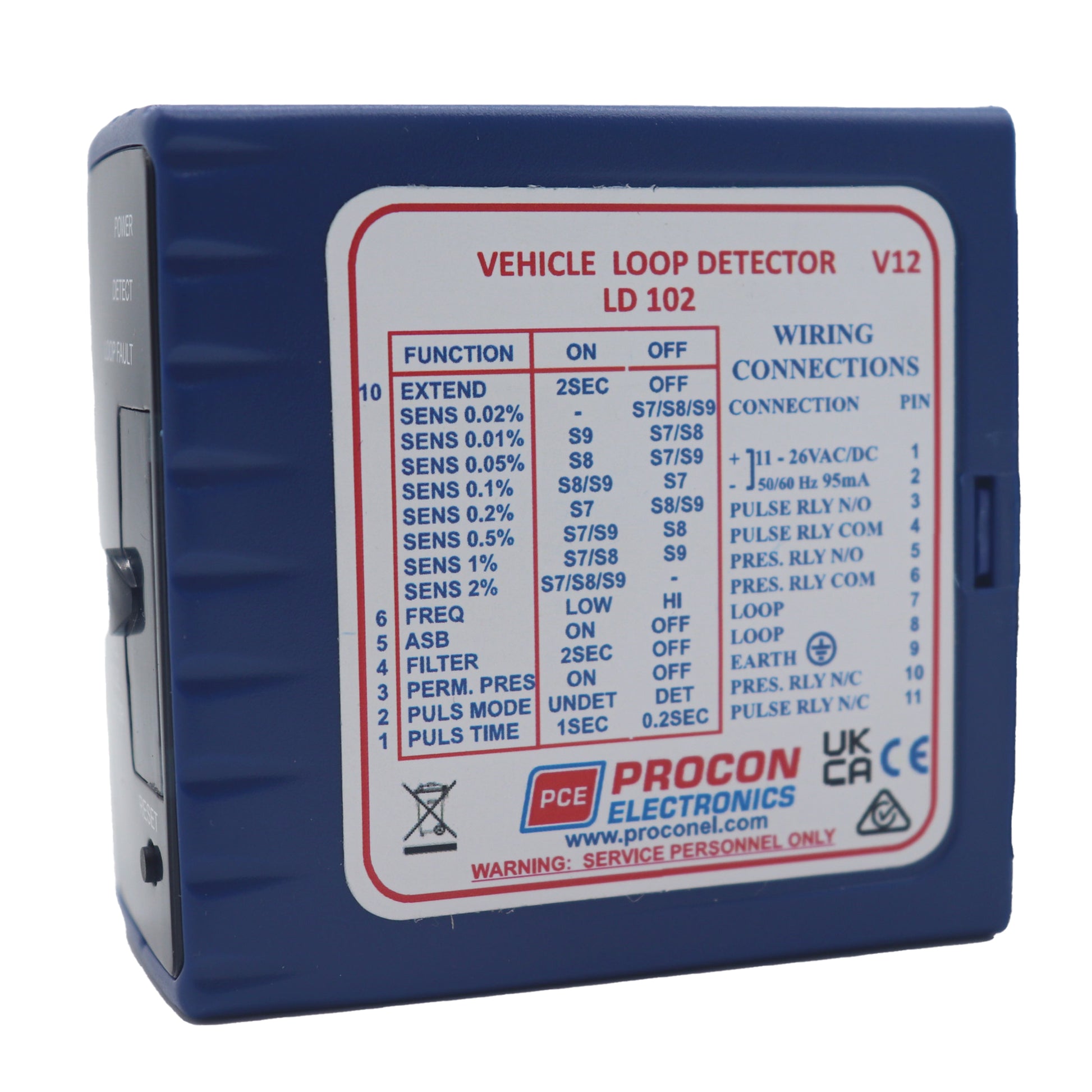 Procon LD102 single channel loop detector install data

