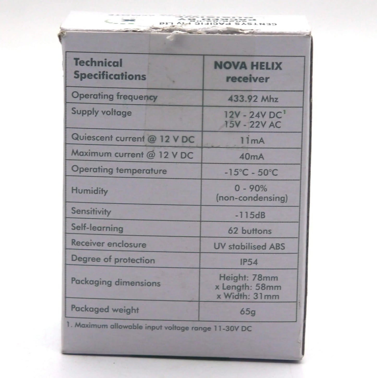 Centsys Nova Helix 1 Ch Receiver - Retro Remotes