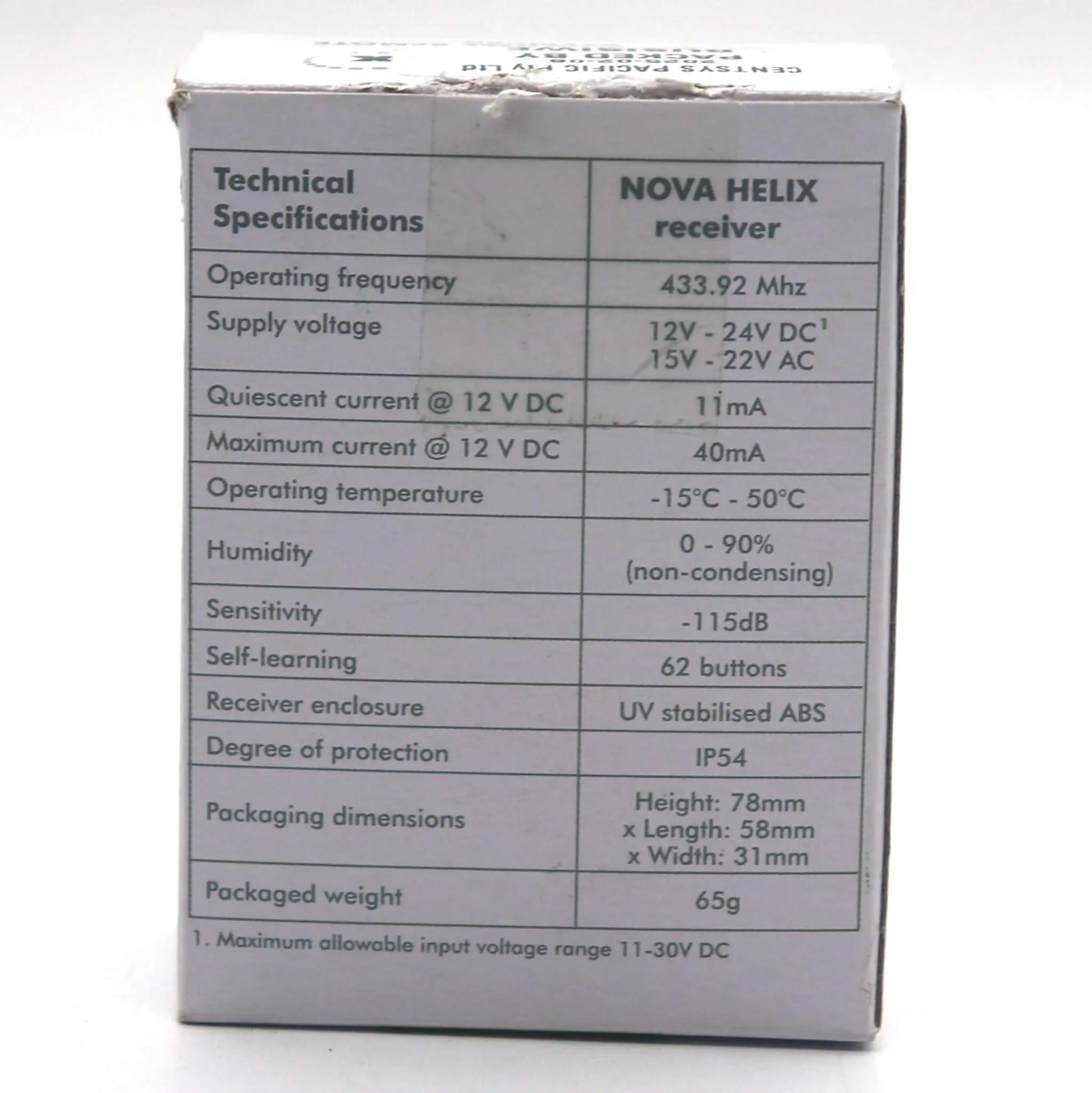 Centsys Nova Helix 1 Ch Receiver - Retro Remotes