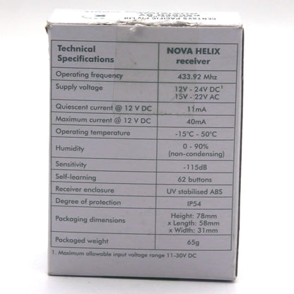Centsys Nova Helix 1 Ch Receiver - Retro Remotes