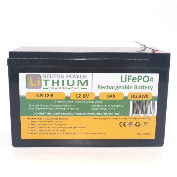 12V LIFEP04 8aH Lithium Battery - Image 2